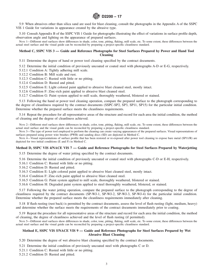 REDLINE ASTM D2200-17 - Standard Practice for Use of Pictorial Surface Preparation Standards and Guides for  Painting   Steel Surfaces