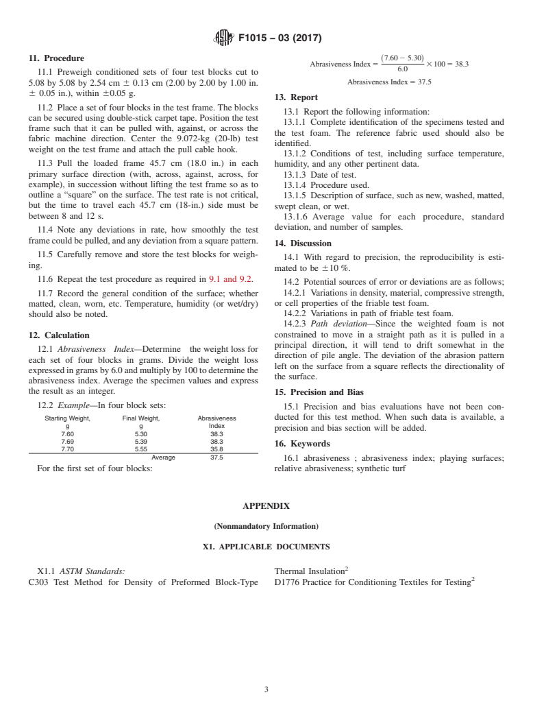 ASTM F1015-03(2017) - Standard Test Method for  Relative Abrasiveness of Synthetic Turf Playing Surfaces