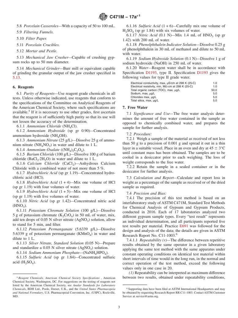 ASTM C471M-17ae1 - Standard Test Methods for  Chemical Analysis of Gypsum and Gypsum Products (Metric)