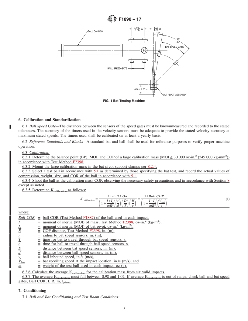 REDLINE ASTM F1890-17 - Standard Test Method for Measuring Softball and Baseball Bat Performance Factor