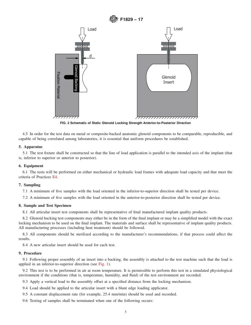 REDLINE ASTM F1829-17 - Standard Test Method for Static Evaluation of Anatomic Glenoid Locking Mechanism in  Shear