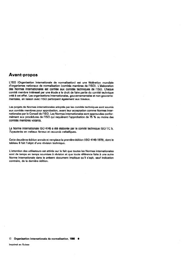 ISO 4145:1986 ISO 4145:1986 - Raccords en acier non allié, filetés suivant ISO 7-1 - Page 2 preview