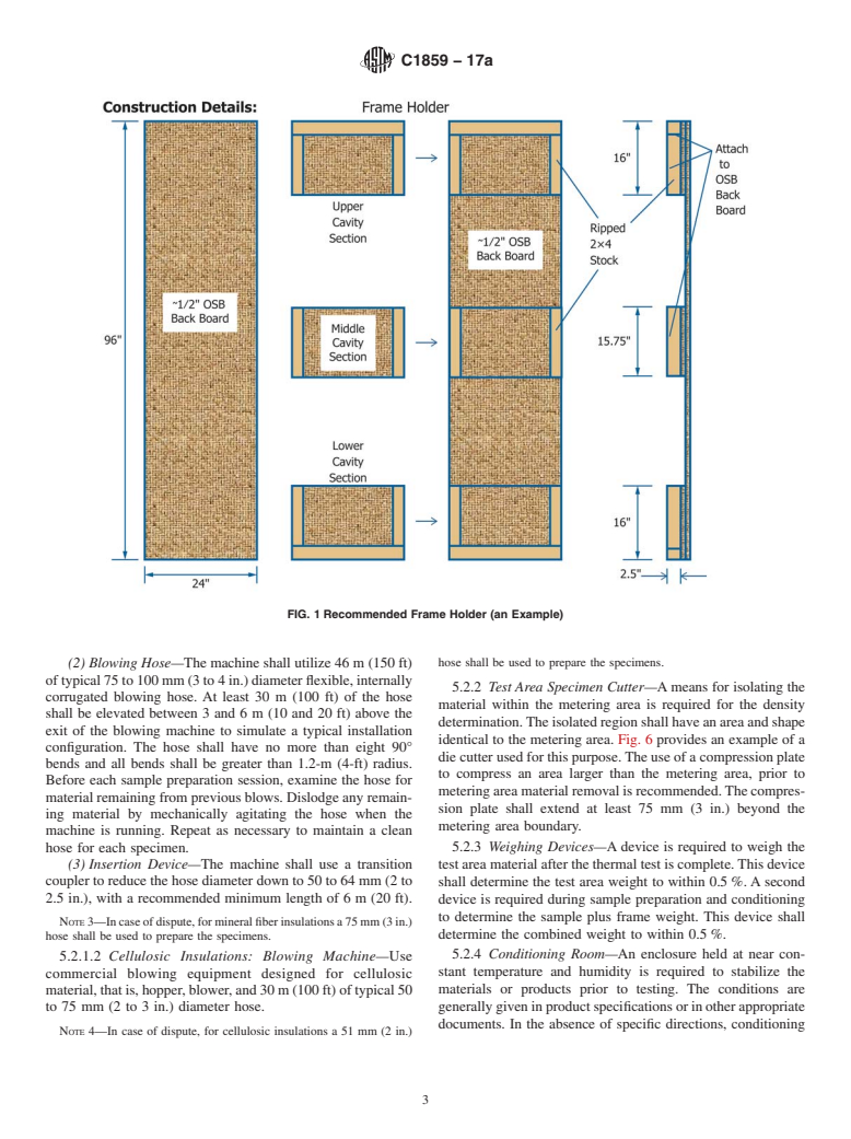 ASTM C1859-17a - Standard Practice for Determination of Thermal Resistance of Loose-Fill Building  Insulation in Side Wall Applications