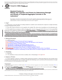 ASTM C943-17 REDLINE ASTM C943-17 - Standard Practice for Making Test Cylinders and Prisms for Determining Strength and Density of Preplaced-Aggregate Concrete in the Laboratory - Page 1 preview