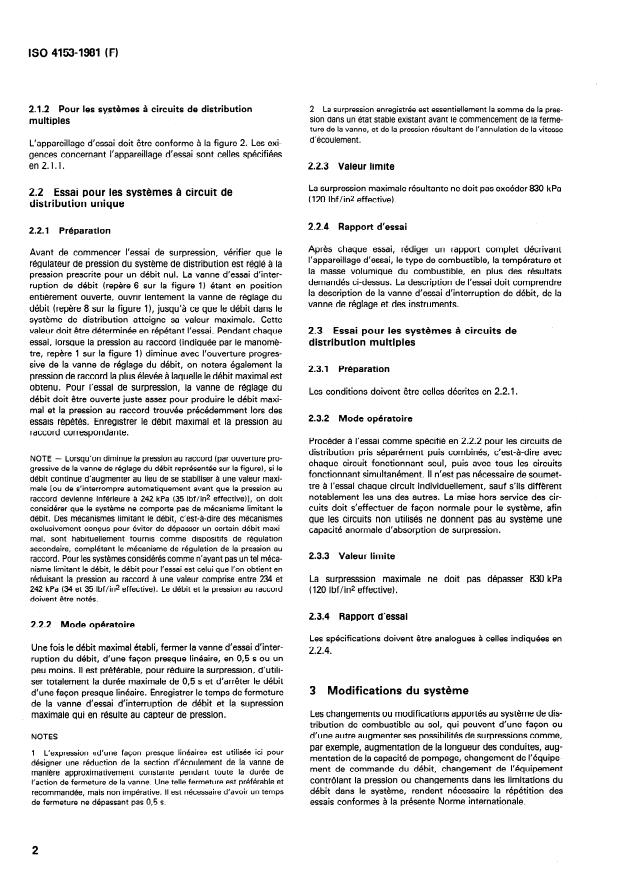 ISO 4153:1981 ISO 4153:1981 - Aéronefs -- Systeme de distribution de combustible sous pression -- Méthode d'essai et valeur limite de la surpression - Page 4 preview