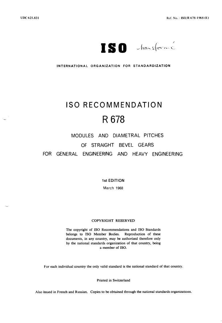 ISO/R 678:1968 - Title missing - Legacy paper document
Released:1/1/1968