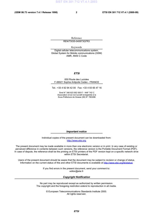 SIST EN 301 712 V7.4.1:2003 SIST EN 301 712 V7.4.1:2003 - Page 4 preview