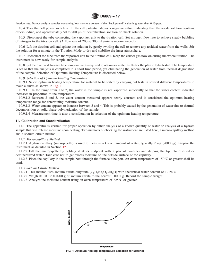 REDLINE ASTM D6869-17 - Standard Test Method for Coulometric and Volumetric Determination of Moisture in Plastics  Using the Karl Fischer Reaction (the Reaction of Iodine with Water)