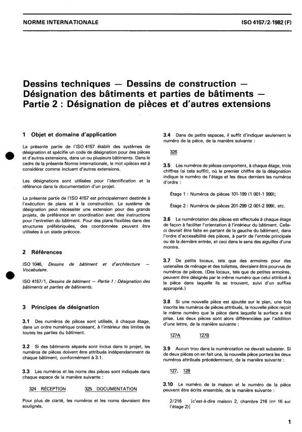 ISO 4157-2:1982 - Dessins techniques -- Dessins de construction -- Désignation des bâtiments et parties de bâtiments