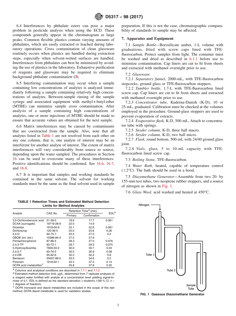 ASTM D5317-98(2017) - Standard Test Method for  Determination of Chlorinated Organic Acid Compounds in Water  by Gas Chromatography with an Electron Capture Detector