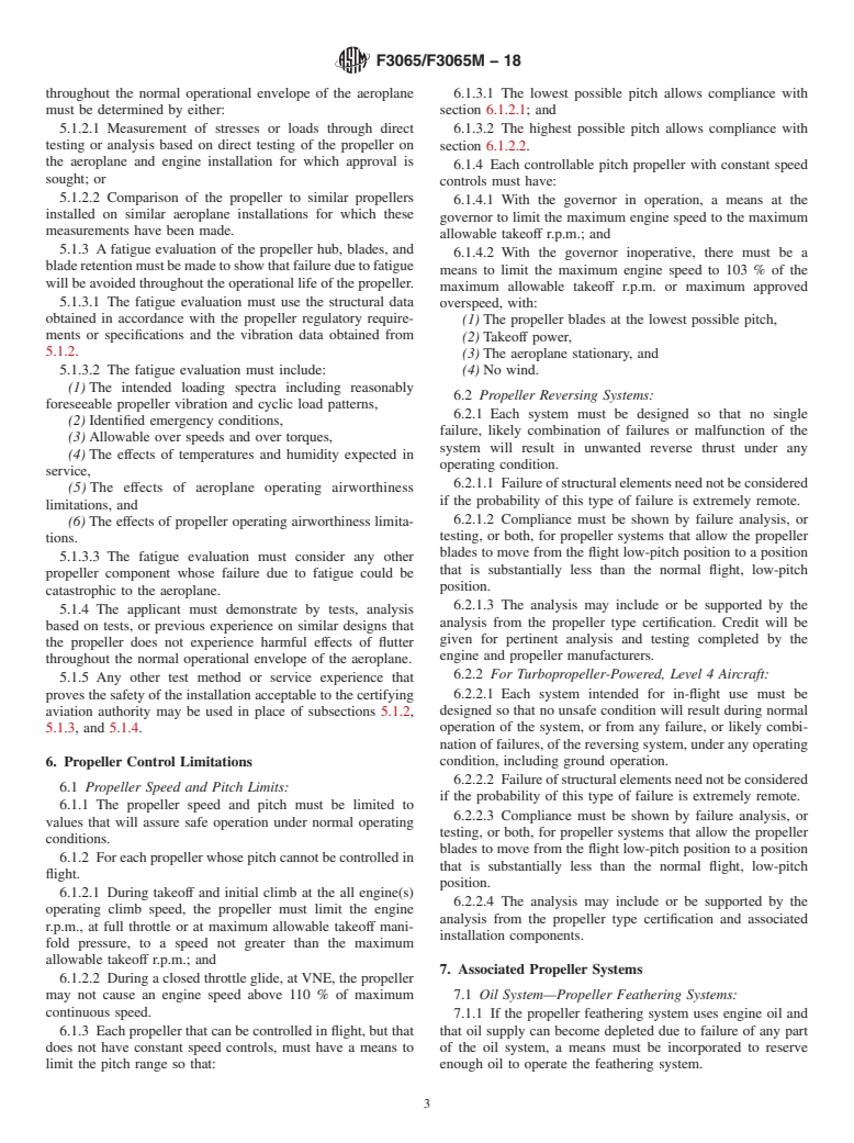 ASTM F3065/F3065M-18 - Standard Specification for Aircraft Propeller System Installation