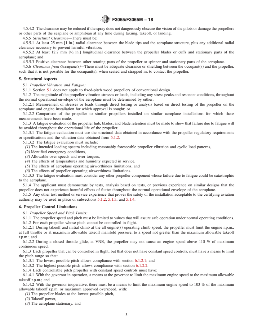 REDLINE ASTM F3065/F3065M-18 - Standard Specification for Aircraft Propeller System Installation