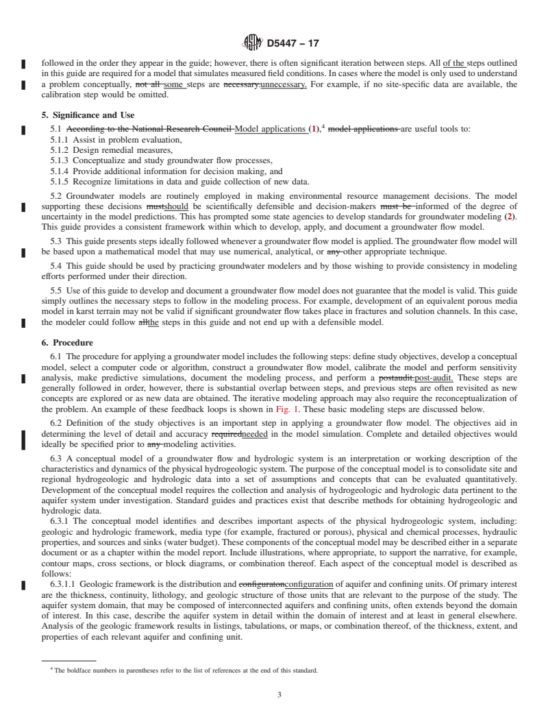 REDLINE ASTM D5447-17 - Standard Guide for  Application of a Numerical Groundwater Flow Model to a Site-Specific  Problem