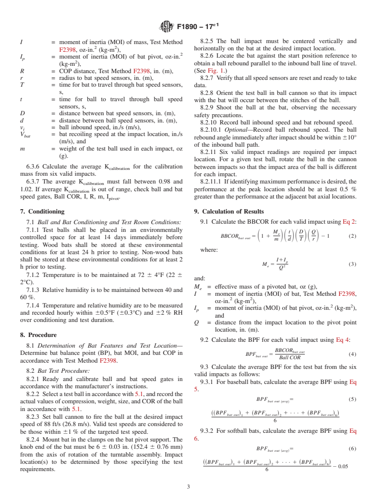 ASTM F1890-17e1 - Standard Test Method for Measuring Softball and Baseball Bat Performance Factor