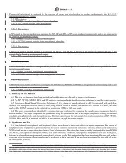 ASTM D7065-17 REDLINE ASTM D7065-17 - Standard Test Method for Determination of Nonylphenol, Bisphenol A, <emph type="bdit" >p-tert</emph>-Octylphenol, Nonylphenol Monoethoxylate and Nonylphenol Diethoxylate in Environmental Waters by Gas Chromatography Mass Spectrometry - Page 3 preview