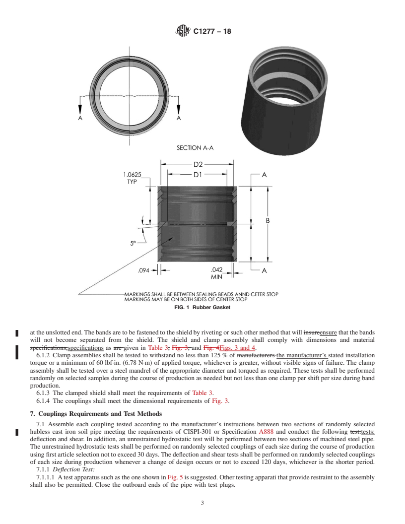 REDLINE ASTM C1277-18 - Standard Specification for  Shielded Couplings Joining Hubless Cast Iron Soil Pipe and   Fittings