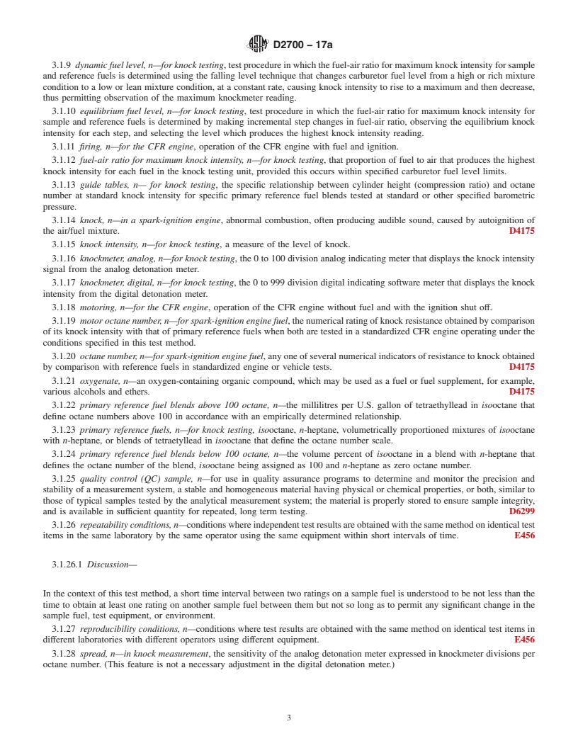 REDLINE ASTM D2700-17a - Standard Test Method for Motor Octane Number of Spark-Ignition Engine Fuel