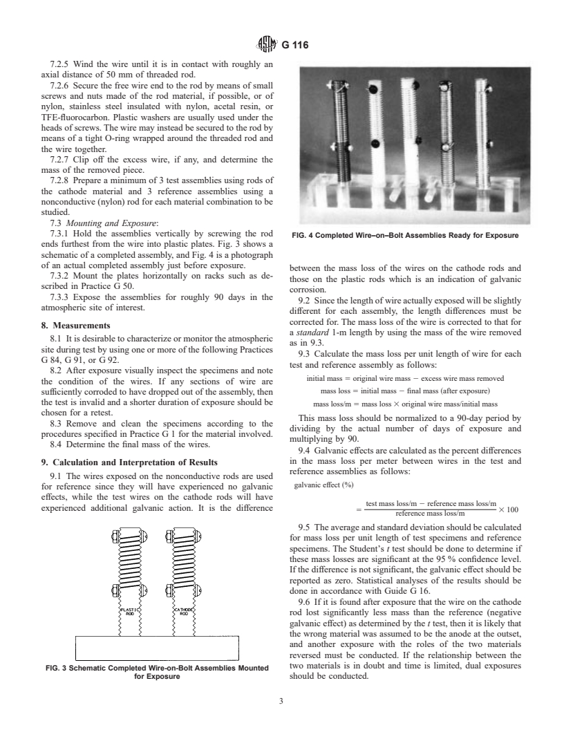 ASTM G116-99 - Standard Practice for Conducting Wire-on-Bolt Test for Atmospheric Galvanic Corrosion