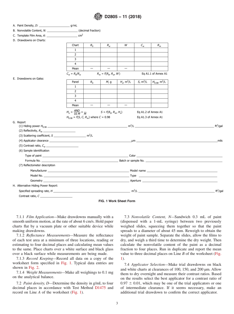 ASTM D2805-11(2018) - Standard Test Method for Hiding Power of Paints by Reflectometry