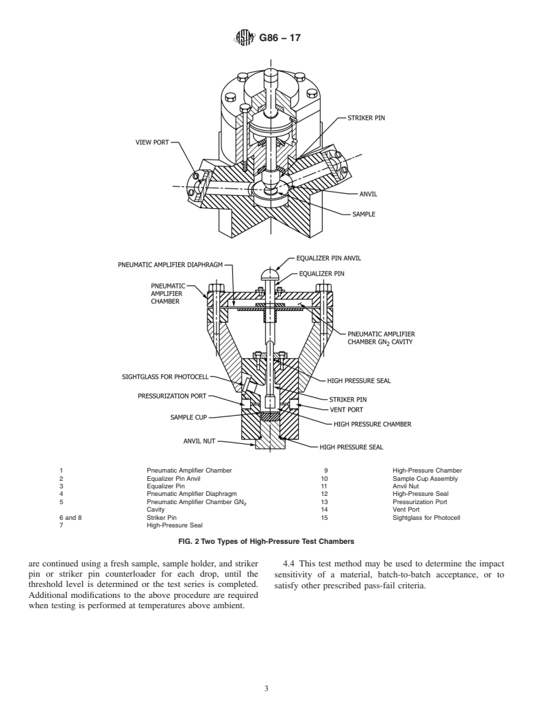 ASTM G86-17 - Standard Test Method for  Determining Ignition Sensitivity of Materials to Mechanical  Impact in Ambient Liquid Oxygen and Pressurized Liquid and Gaseous  Oxygen Environments