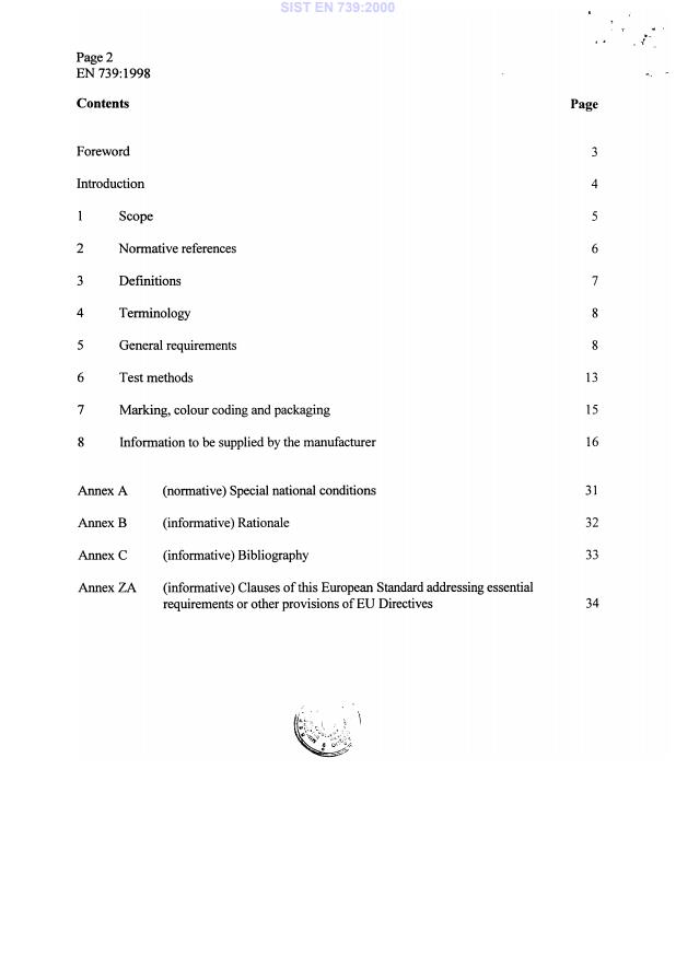 EN 739:1998 EN 739:2000 - Page 4 preview