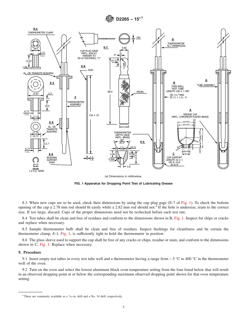 REDLINE ASTM D2265-15e1 - Standard Test Method for  Dropping Point of Lubricating Grease Over Wide Temperature   Range