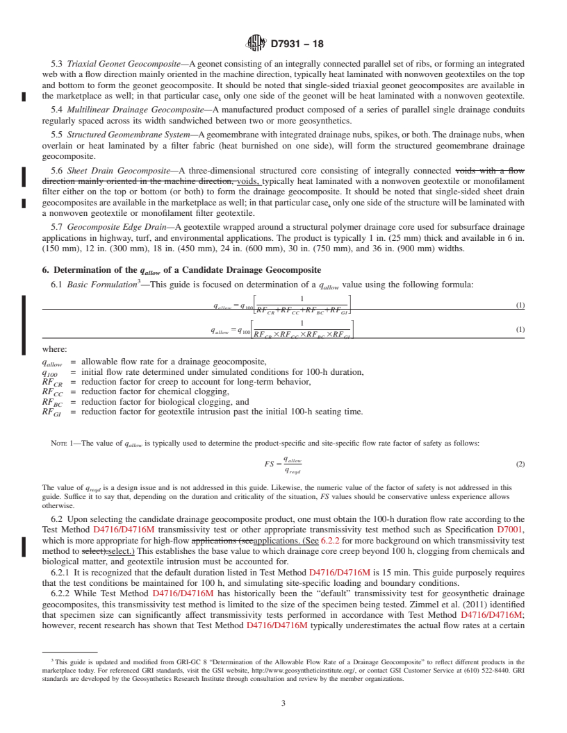 REDLINE ASTM D7931-18 - Standard Guide for Specifying Drainage Geocomposites