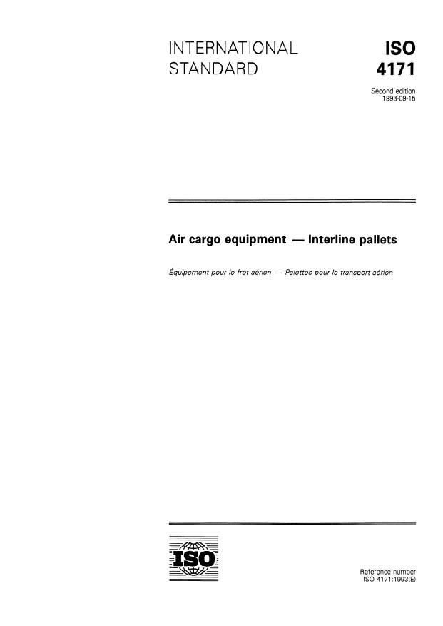 ISO 4171:1993 - Air cargo equipment -- Interline pallets