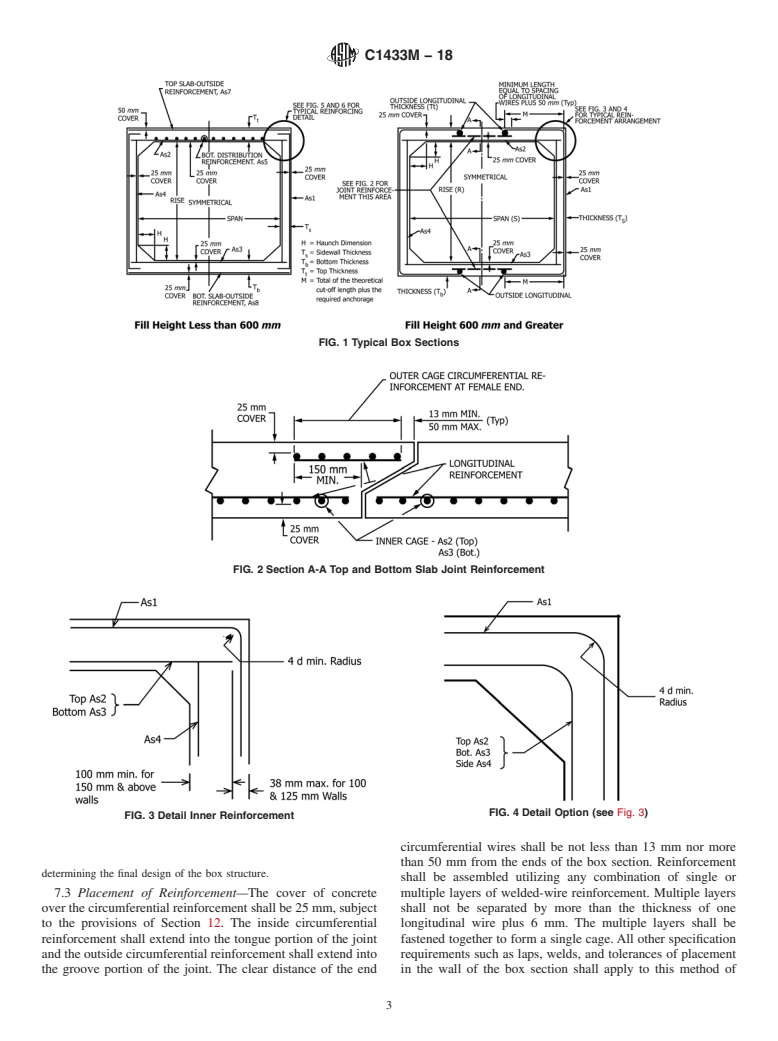 ASTM C1433M-18 - Standard Specification for  Precast Reinforced Concrete Monolithic Box Sections for Culverts,  Storm Drains, and Sewers (Metric)