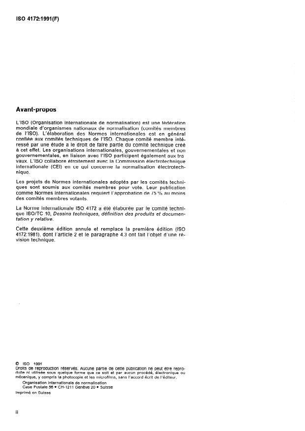 ISO 4172:1991 ISO 4172:1991 - Dessins techniques -- Dessins de construction -- Dessins d'assemblage des structures préfabriquées - Page 2 preview