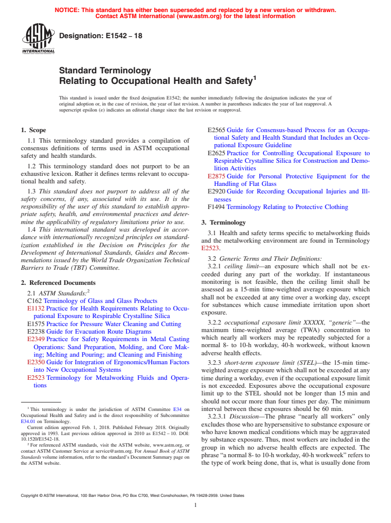 ASTM E1542-18 - Standard Terminology  Relating to Occupational Health and Safety