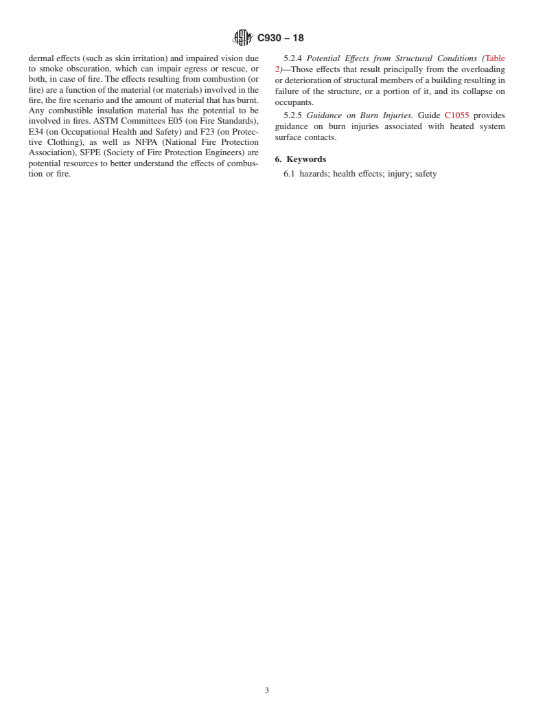 ASTM C930-18 - Standard Classification of  Potential Health and Safety Concerns Associated With Thermal  Insulation Materials and Accessories