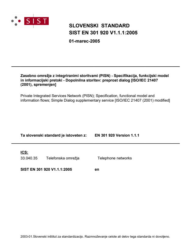 EN 301 920 V1.1.1:2005