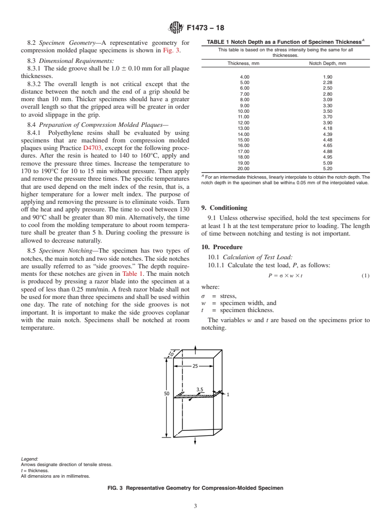 ASTM F1473-18 - Standard Test Method for  Notch Tensile Test to Measure the Resistance to Slow Crack   Growth of Polyethylene Pipes and Resins