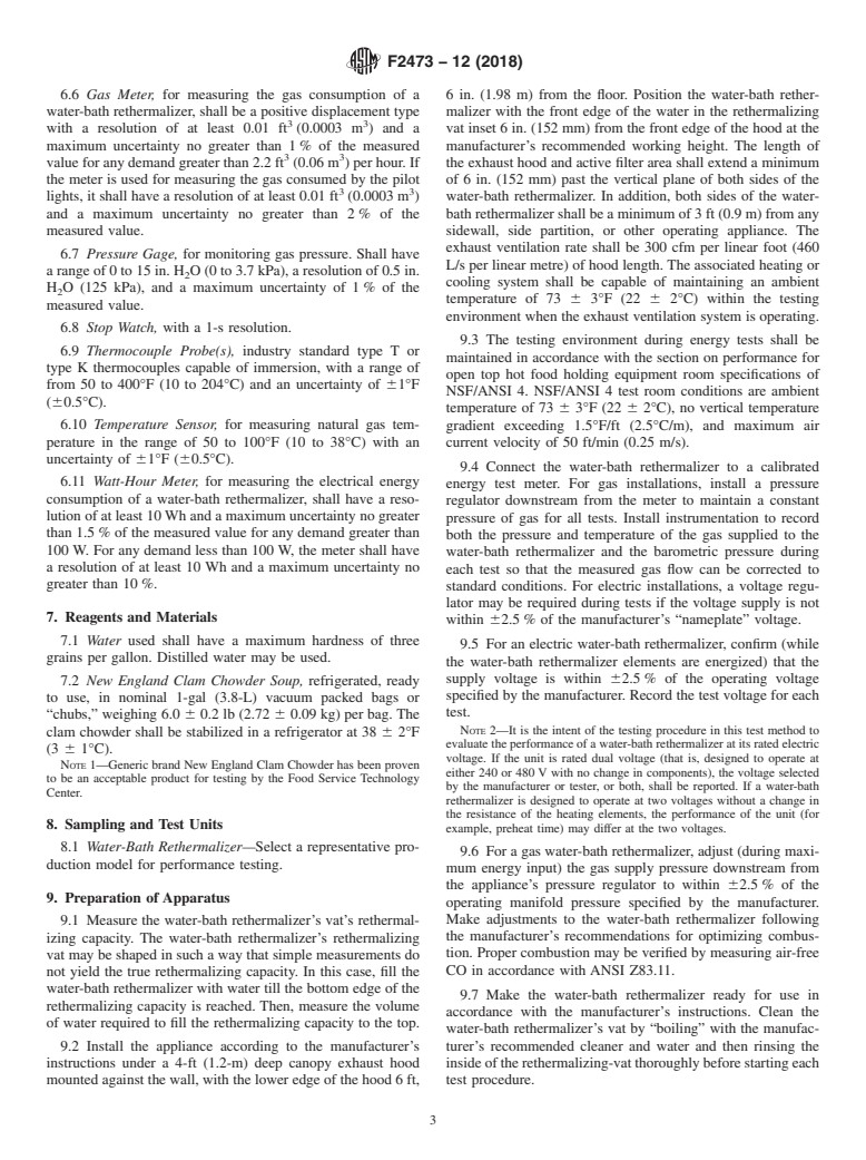 ASTM F2473-12(2018) - Standard Test Method for Performance of Water-Bath Rethermalizers