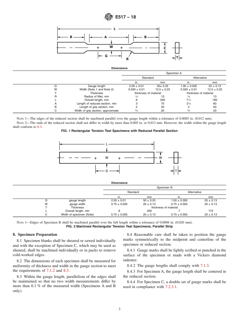 ASTM E517-18 - Standard Test Method for  Plastic Strain Ratio <emph type="bdit">r</emph> for Sheet Metal