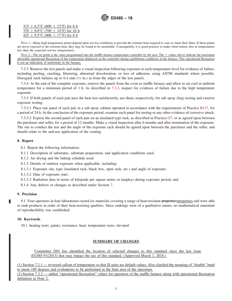 REDLINE ASTM D2485-18 - Standard Test Methods for Evaluating Coatings For High Temperature Service