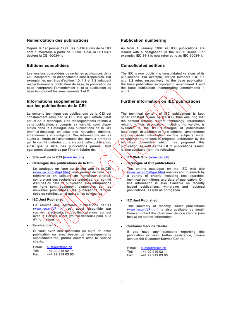IEC 60332-3-22:2000 IEC 60332-3-22:2000 - Tests on electric cables under fire conditions - Part 3-22: Test for vertical flame spread of vertically-mounted bunched wires or cables - Category A
Released:10/9/2000
Isbn:2831854598 - Page 2 preview