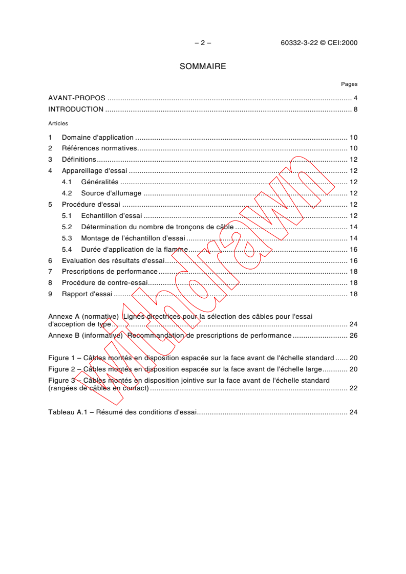 IEC 60332-3-22:2000 IEC 60332-3-22:2000 - Tests on electric cables under fire conditions - Part 3-22: Test for vertical flame spread of vertically-mounted bunched wires or cables - Category A
Released:10/9/2000
Isbn:2831854598 - Page 4 preview