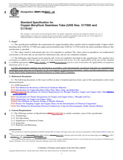ASTM B937-18 REDLINE ASTM B937-18 - Standard Specification for Copper-Beryllium Seamless Tube (UNS Nos. C17500 and C17510) - Page 1 preview
