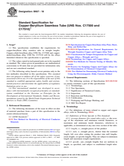 ASTM B937-18 ASTM B937-18 - Standard Specification for Copper-Beryllium Seamless Tube (UNS Nos. C17500 and C17510) - Page 1 preview