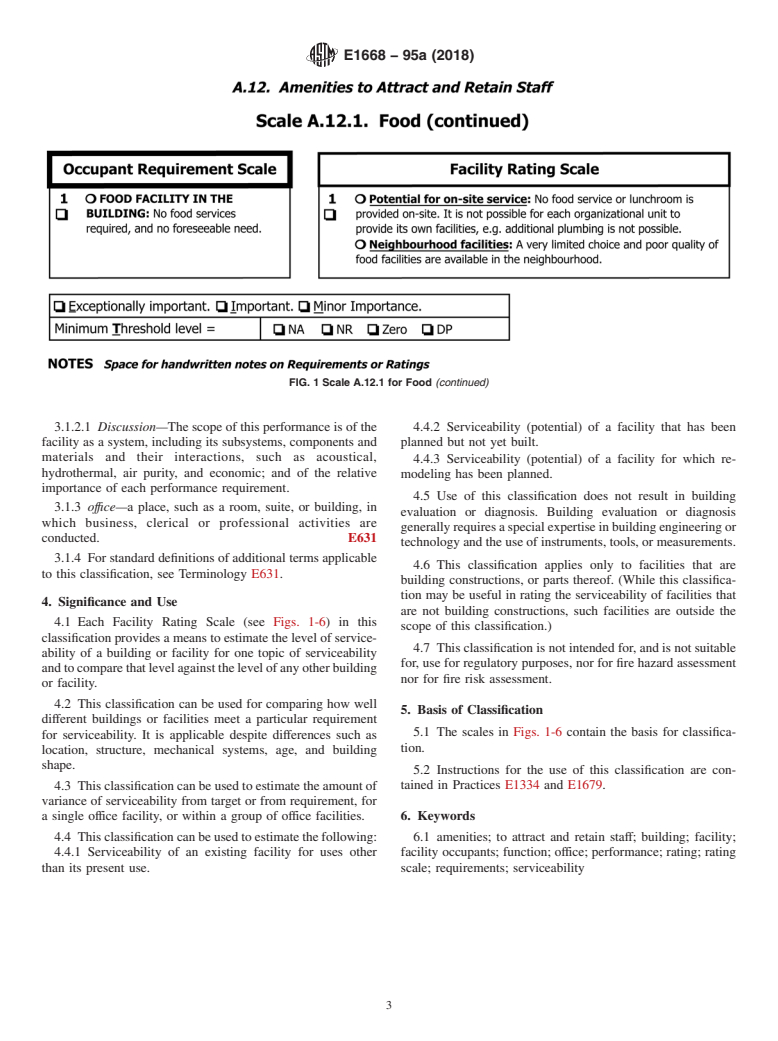 ASTM E1668-95a(2018) - Standard Classification for Serviceability of an Office Facility for Amenities to Attract  and Retain Staff