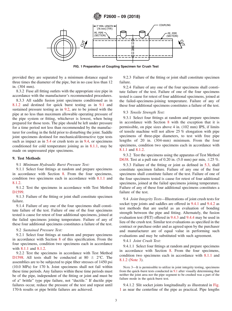 ASTM F2600-09(2018) - Standard Specification for  Electrofusion Type Polyamide-11 Fittings for Outside Diameter  Controlled Polyamide-11 Pipe and Tubing