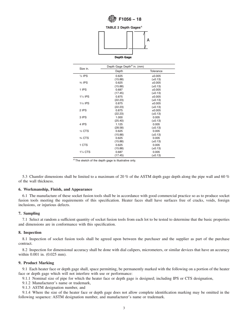 REDLINE ASTM F1056-18 - Standard Specification for  Socket Fusion Tools for Use in Socket Fusion Joining Polyethylene   Pipe or Tubing and Fittings