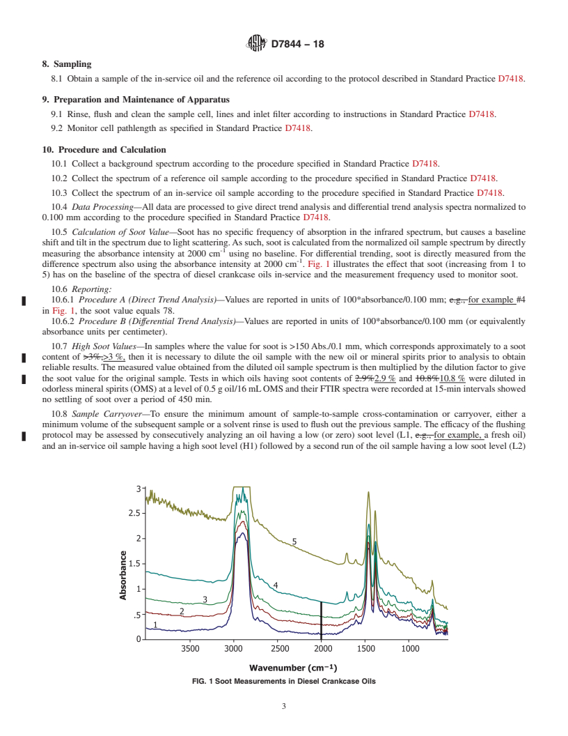 REDLINE ASTM D7844-18 - Standard Test Method for Condition Monitoring of Soot in In-Service Lubricants by Trend  Analysis using Fourier Transform Infrared (FT-IR) Spectrometry