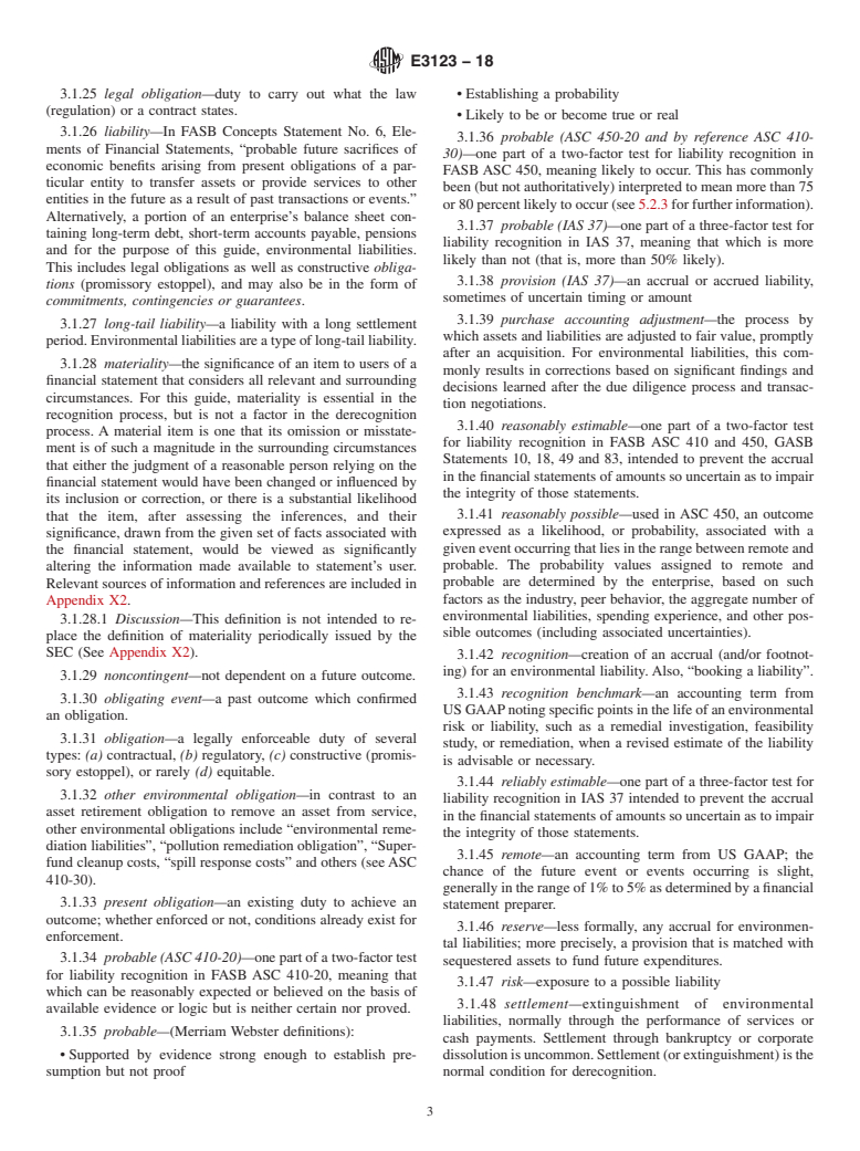 ASTM E3123-18 - Standard Guide for Recognition and Derecognition of Environmental Liabilities