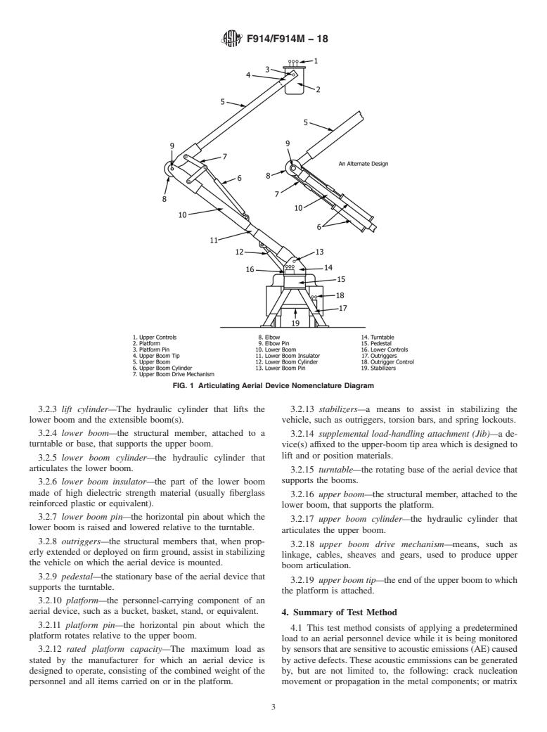 ASTM F914/F914M-18 - Standard Test Method for  Acoustic Emission for Aerial Personnel Devices Without Supplemental   Load Handling Attachments