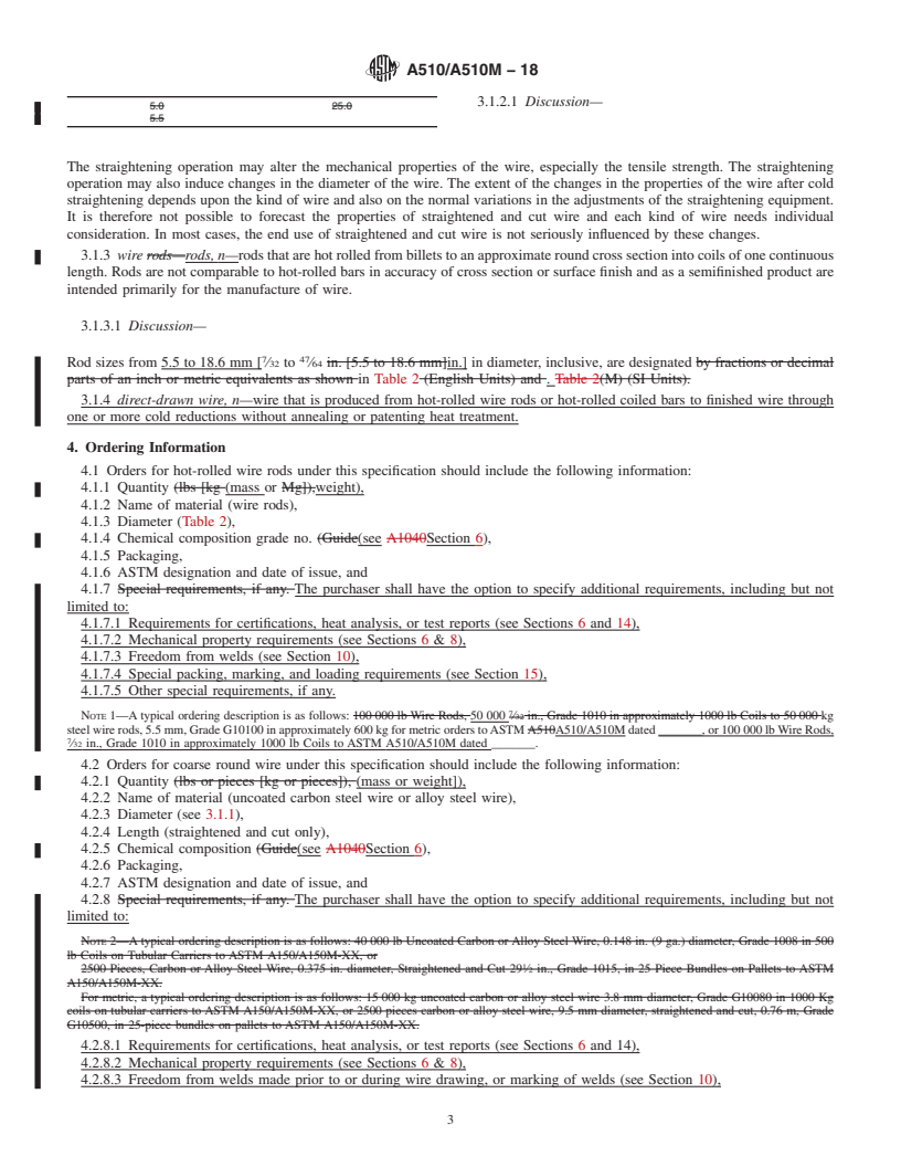 REDLINE ASTM A510/A510M-18 - Standard Specification for  General Requirements for Wire Rods and Coarse Round Wire, Carbon  Steel, and Alloy Steel