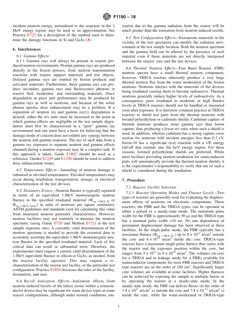 ASTM F1190-18 - Standard Guide for  Neutron Irradiation of Unbiased Electronic Components