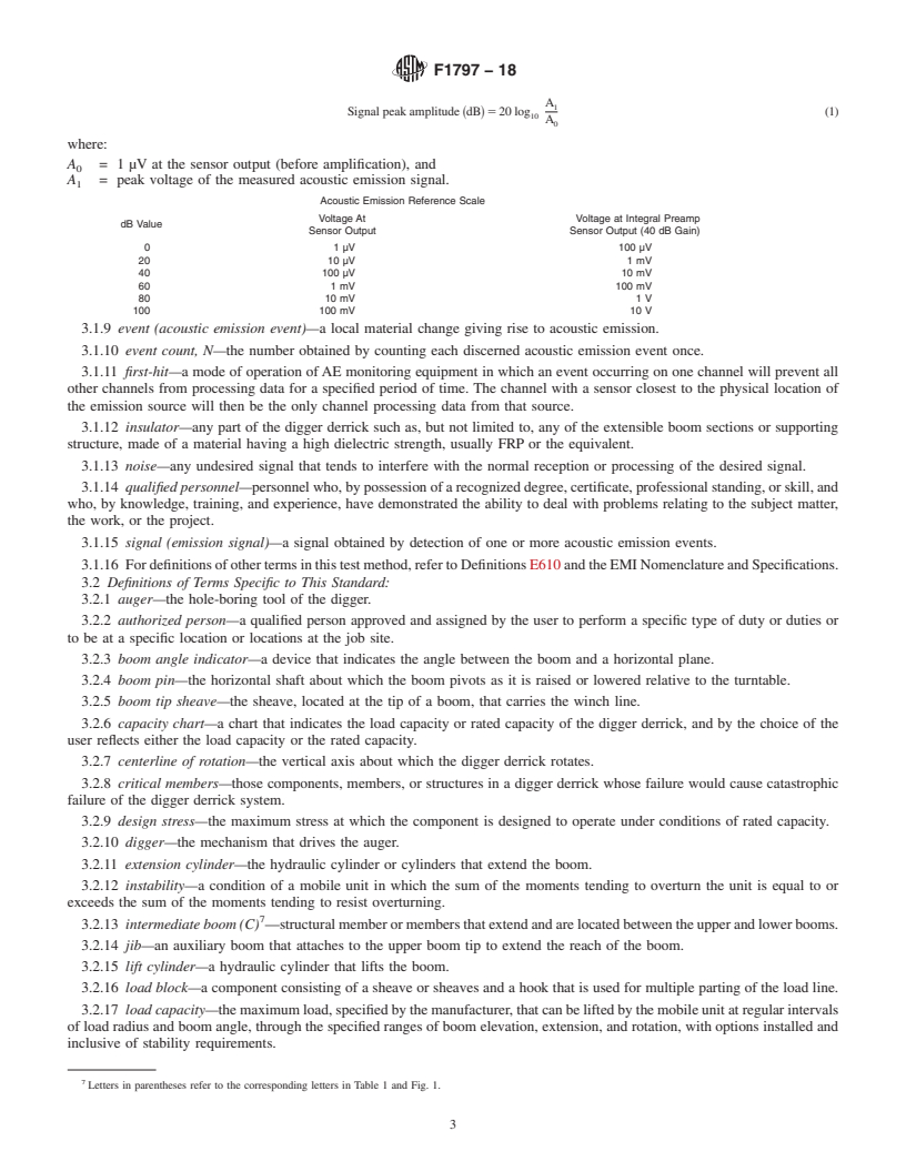 REDLINE ASTM F1797-18 - Standard Test Method for  Acoustic Emission Testing of Insulated and Non-Insulated Digger   Derricks